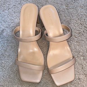 BR double strap block heel sandal